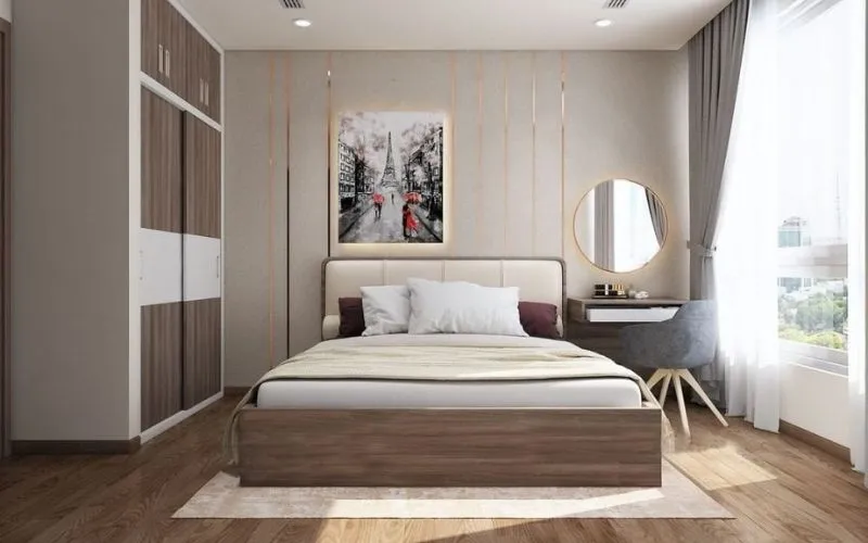 Tranh treo phòng ngủ phong cảnh đường phố với tháp Eiffel