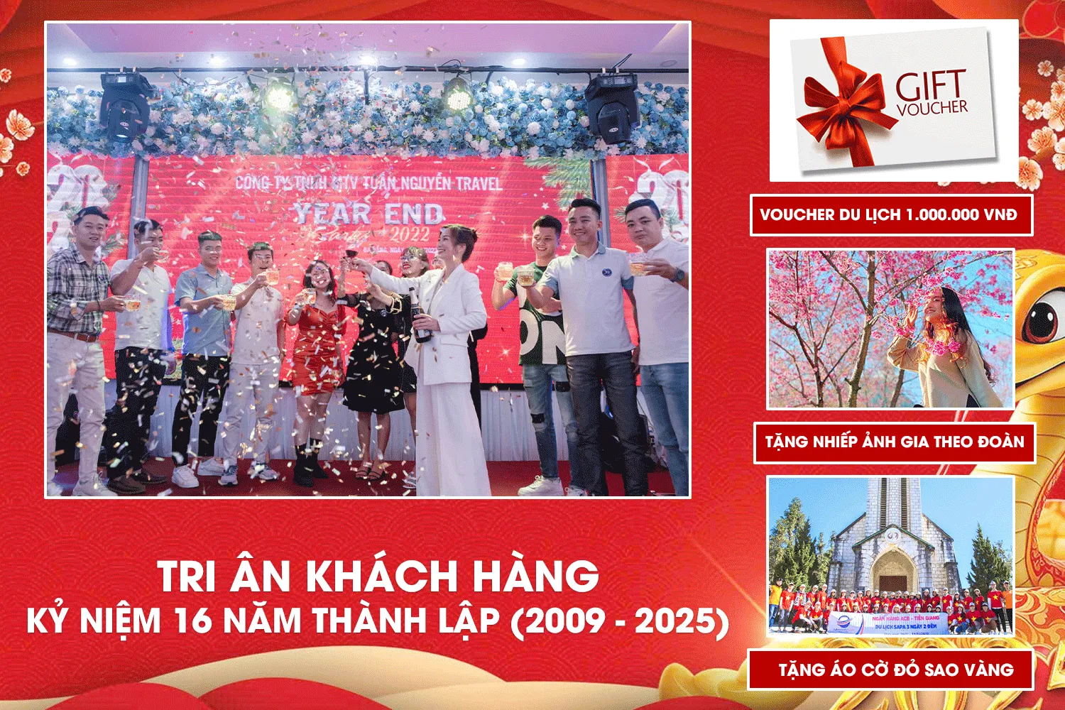 Quà tặng dành cho khách đoàn nhân dịp 16 năm thành lập Tuấn Nguyễn Travel