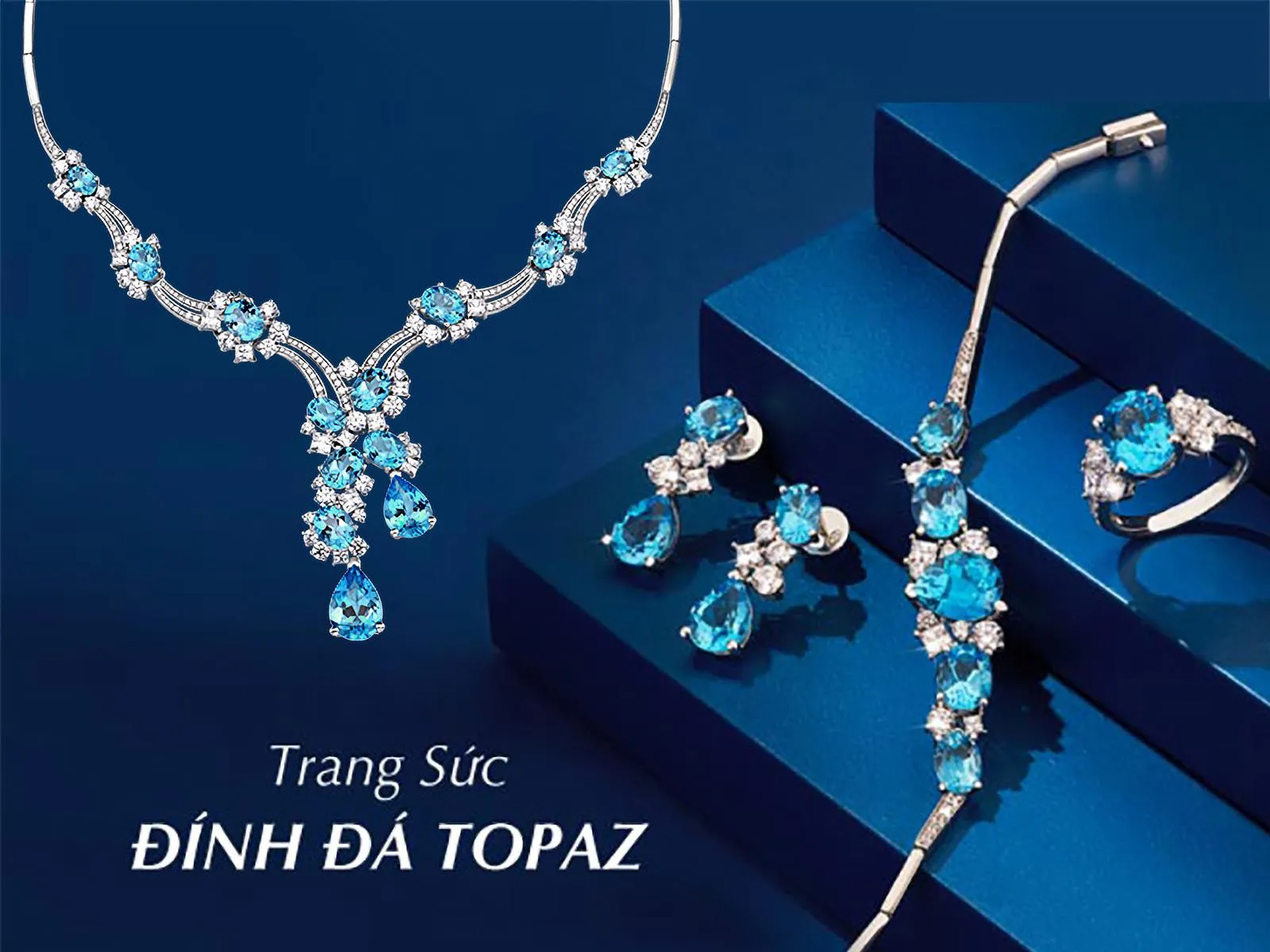 Bộ trang sức đính đá Topaz