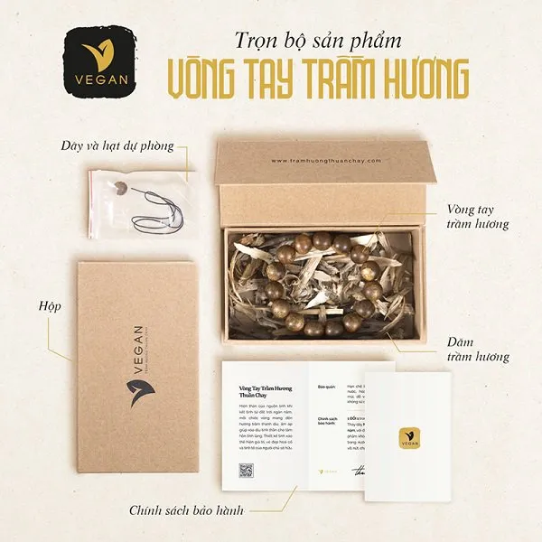 Bộ sản phẩm vòng trầm Vegan sang trọng
