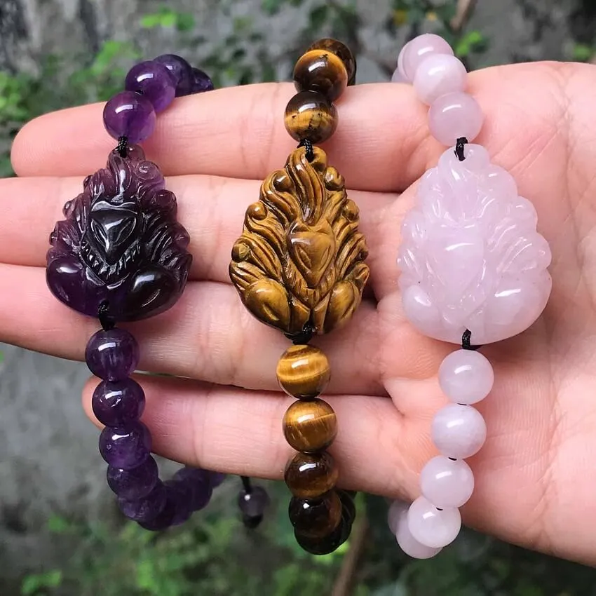 Vòng tay đá thạch anh mix hồ ly