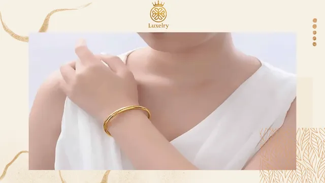 Vòng tay trơn vàng 18K 1 chỉ với thiết kế tối giản