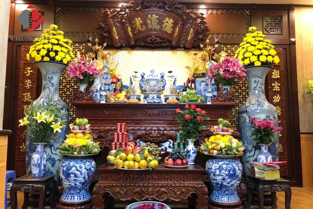 Bộ đồ thờ Phong Gia tại gia khách hàng